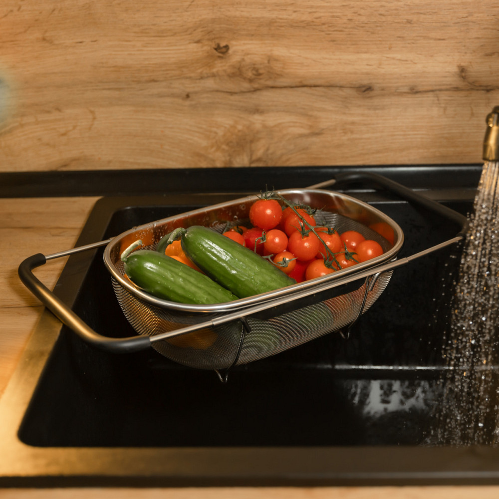 Zhongjing Друшляк сито на раковину для миття овочів та фруктів 29х19х10 см з нержавіючої сталі Коломыя - изображение 6