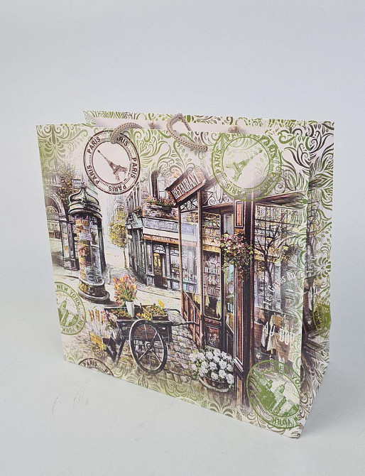 Пакет паперовий подарунковий квадратний 23*24*10 (артKV-195) (12 шт.) Харків - фото 1