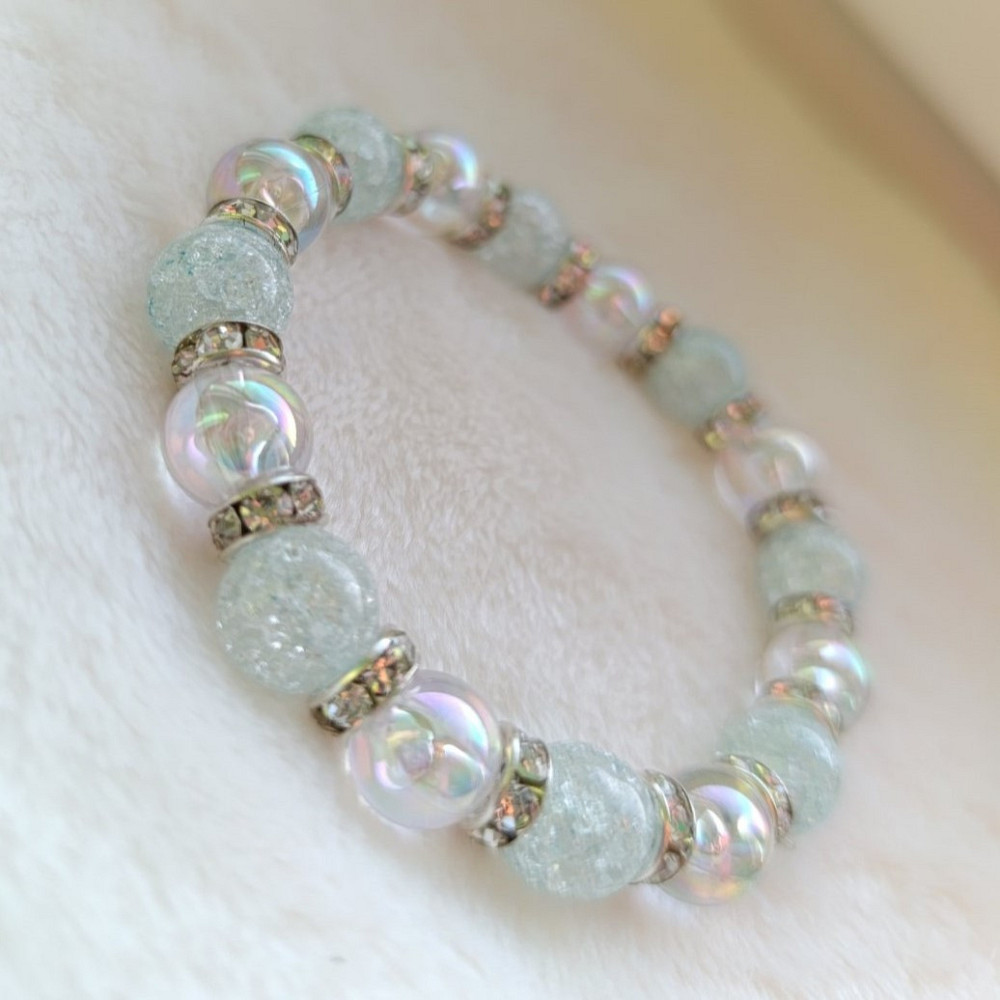 Жіночий браслет біжутерія на руку на гумці міцний модний стильний новий білий червоний намиста під перли Одеса - фото 6