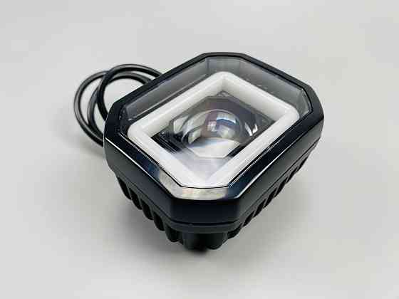 Фара LED квадратна 40W + LED кільце + велика лінза, додаткова протитуманна фара Мукачево