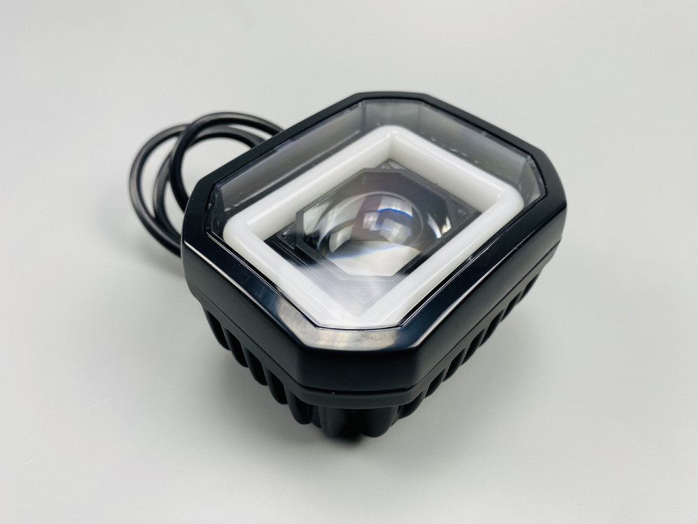 Фара LED квадратна 40W + LED кільце + велика лінза, додаткова протитуманна фара Мукачево - фото 5