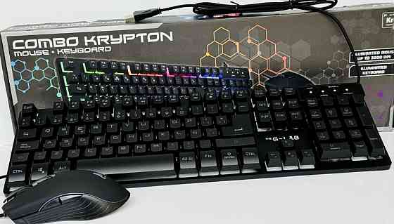 Дротова ігрова клавіатура та миша G-LAB KRYPTON Combo RGB підсвітка. Харків