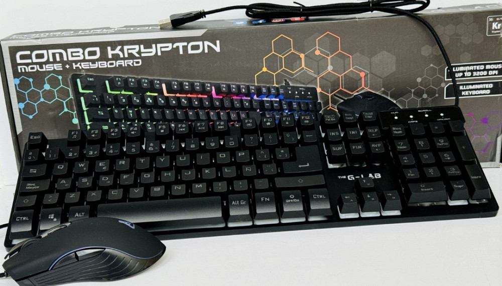 Дротова ігрова клавіатура та миша G-LAB KRYPTON Combo RGB підсвітка. Харків - фото 1