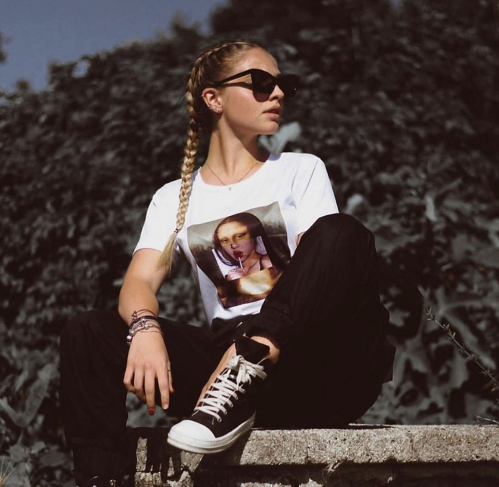 Белая футболка с оригинальным принтом ! Mona Liza Черновцы - изображение 1