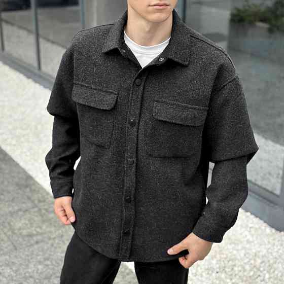 Чоловіча сорочка-пальто чорна Pobedov Mars Київ