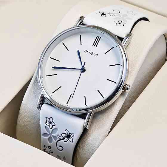 Годинник жіночий наручний Geneva Steel Silver Miss Flower (2 ремінці) Вінниця