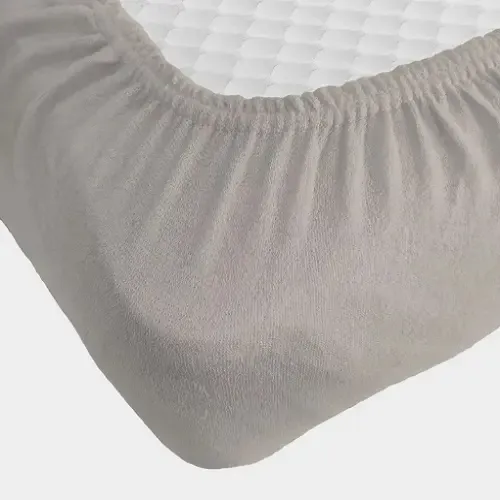 Digital светло серая Простынь махровая на резинке с наволочками Anisa (220х240+30 см) Київ - фото 3