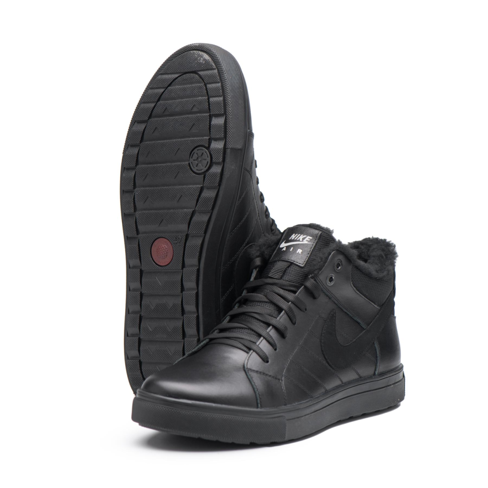 Чоловічі теплі зимові стильні черевики з натуральної шкіри та хутра Nike N8-1 зима Харків - фото 5