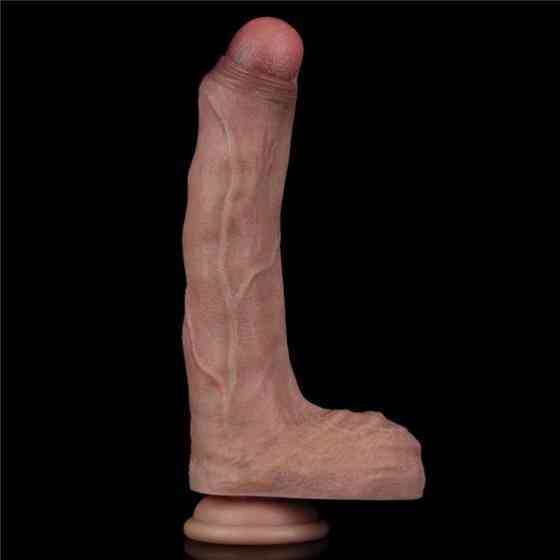 Фалоімітатор - Dual-Layered Silicone Cock 8.5" Brown #3 Sex Aura Київ