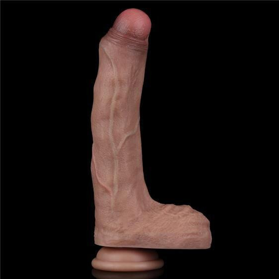Фалоімітатор - Dual-Layered Silicone Cock 8.5" Brown #3 Sex Aura Київ - фото 2