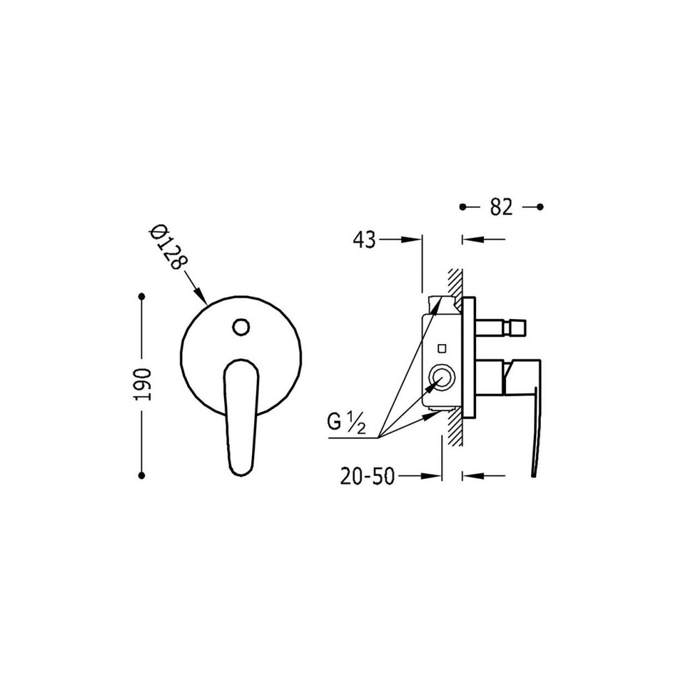 Змішувач для душа TRES FLAT 20418001 (000012046) Київ - фото 3