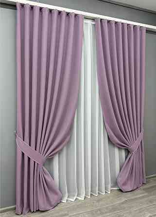 Комплект готових штор VR-Textil Блекаут двосторонній ASHEN NIGHT № 1844ш Бузковий  200х290 см 2 шт (32-210) Київ