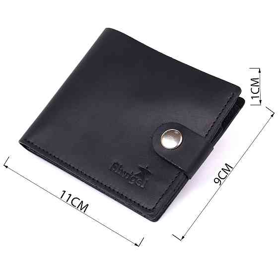 Кожаный мужской бумажник Shvigel 16432 Черный Киев