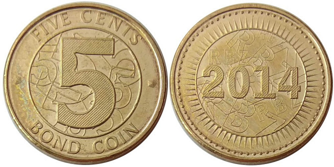 Zimbabweмбаy — 5 Cents 2014 UNC Полтава - фото 1