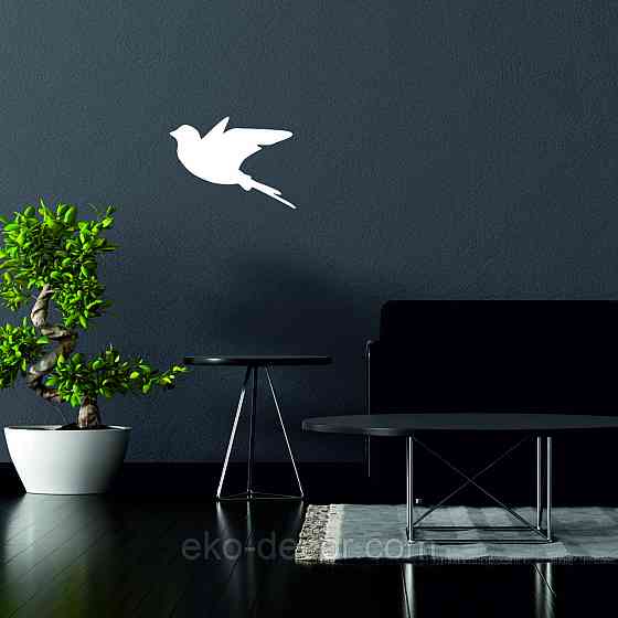 Декоративне настінне Панно «Пташка» Декор на стіну(ціна за 1шт) 30*21 см, Білий Київ