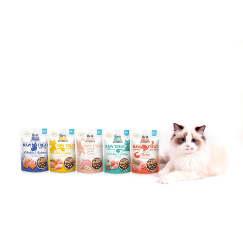Ласощі Brit Raw Treat Freeze-dried Hair and Skin д/котів д/шерсті риба та індичка 40 г Київ - фото 4