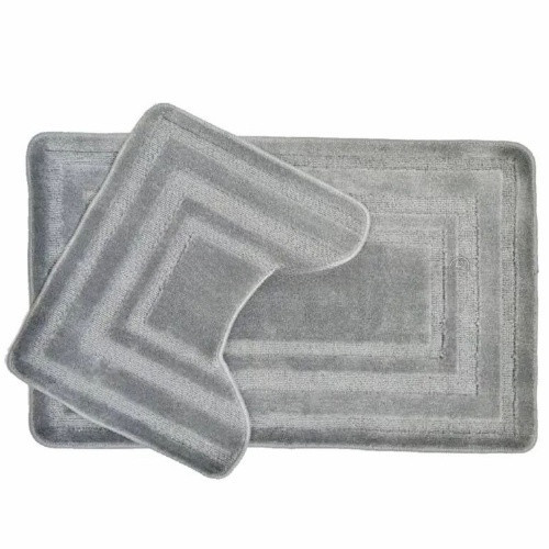 Килимок для ванної кімнати 50*40см U-виріз Рамка Econom сірий поліпропілен Дариана Житомир - изображение 1