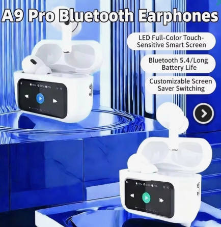Беспроводные наушники TWS Touch Screen с сенсорным экраном, ANC/ENC шумоподавлением и Bluetooth 5.3, White (Белые) Киев