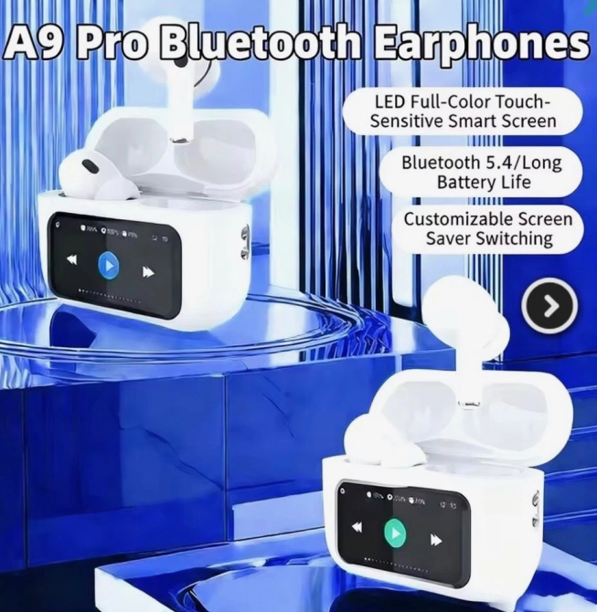 Беспроводные наушники TWS Touch Screen с сенсорным экраном, ANC/ENC шумоподавлением и Bluetooth 5.3, White (Белые) Киев - изображение 6