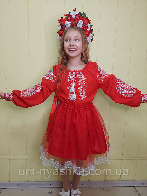 Дитяча вишиванка червона Троянда на червоному Кривий Ріг - фото 11