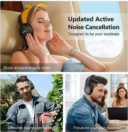 Беспроводные наушники RUNOLIM WH301A Bluetooth 5.3, ANC 95%, Hi-Fi, микрофон, 70 часов работы, 3,5 мм, черные Киев