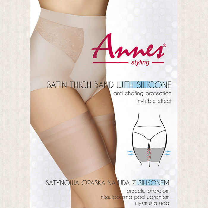 Бандалетки гладкие бежевые Annes “Satin Thigh Band” L Киев - изображение 1
