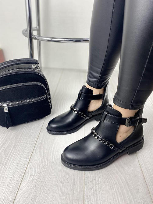 Жіночі черевики MENGTING чорні еко-шкіра 38р. (2029) Коломия - фото 3