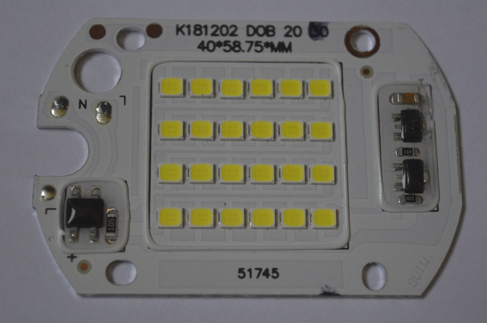 Світлодіодна матриця для прожектора з IC драйвером 20 Вт, 6000К, 220 В Полтава - фото 1