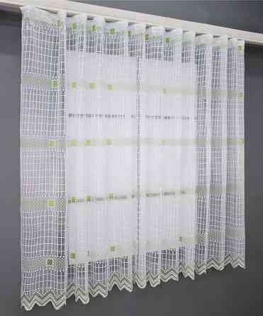 Тюль VR-Textil 1230т Juli Сітка Білий з зеленим 300х150 см (40-132) Київ