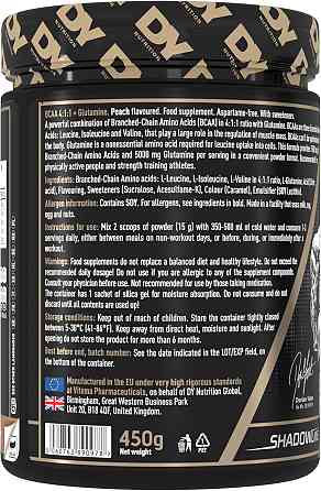 Амінокислоти BCAA та L-глютамін DORIAN YATES NUTRITION BCAA + GLUTAMINE 450G (PEACH) Луцьк