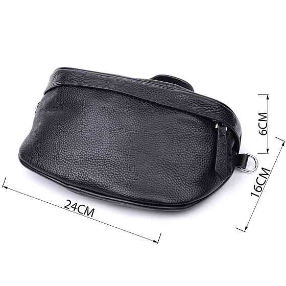 Женская сумка через плечо в классическом цвете из натуральной кожи Vintage 22655 Черный Киев