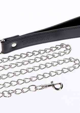 Поводок с карабином и черной петлей Taboom Luxury Bondage Essentials Chain Leash, серебристый Sex Aura Киев