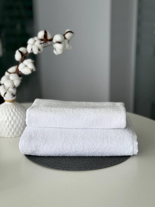 Комплект махрових рушників Ideal Textile 2 шт (50х90см + 70х140см) білий 550 г/м2 (56861200) Чернівці - фото 1
