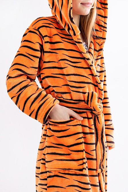 Халат дитячий теплий, оранжевий Тигреня топ Крохатушка одяг Київ - фото 5