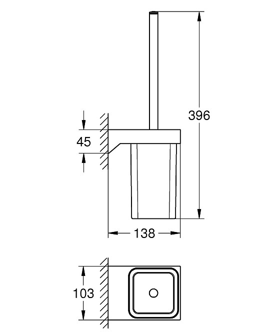 Ершик для унітазу Grohe Selection Cube (40857000) Київ - фото 2