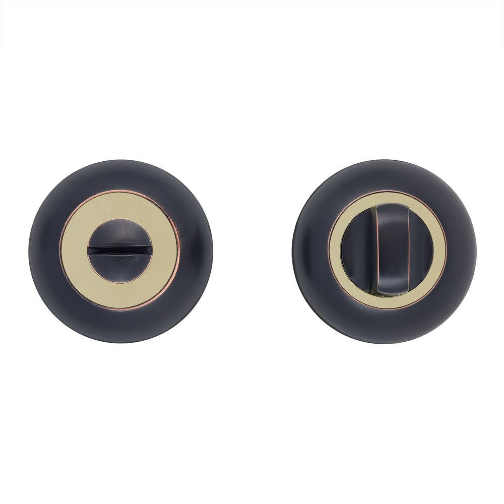 Сантехнический фиксатор Gavrohe A5-WC ORB/PB (накладка на дверь санузла с поворотником) черный с патиной/ золото Киев - изображение 1