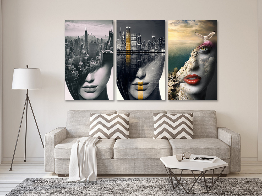 Модульная картина в гостиную / спальню  Лице Art-638_3_А 70x130 см Киев - изображение 2