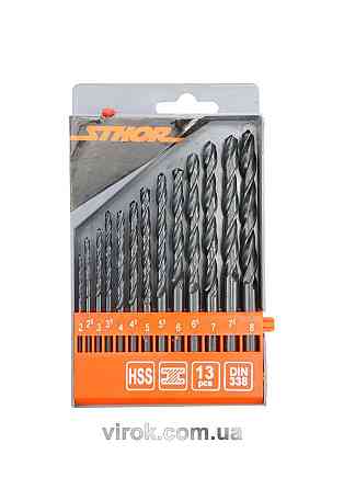 Набір свердл по металу STHOR HSS, Ø= 2,0 - 8,0 мм, 13шт. [25/50] Одеса