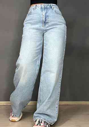 Джинсы женские Its Basic 2499-3 Wide Leg jeans с высокой талией широкие ровные от бедра с выточками  Одесса
