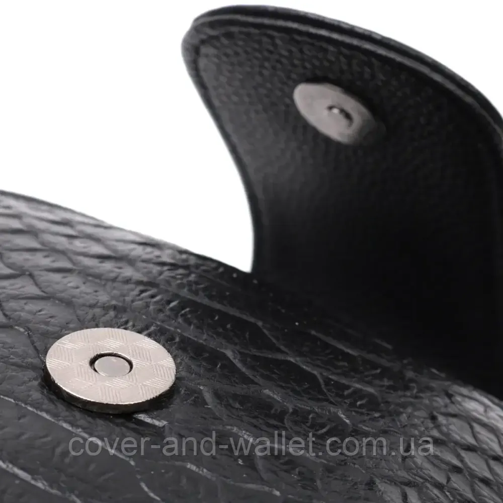 Жіноча шкіряна сумка із тисненням під змію чорного цета Київ - фото 6