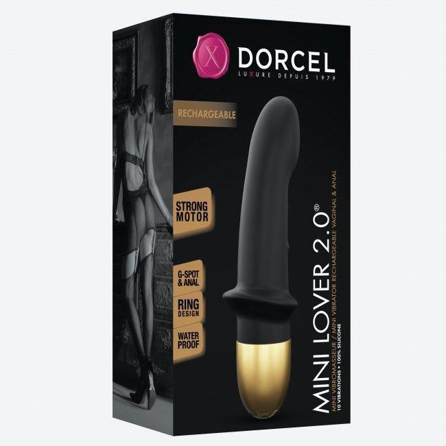 Вібратор Dorcel Mini Lover Black 2.0 перезаряджуваний, для точки G і масажу простати Sex Aura Київ - фото 4