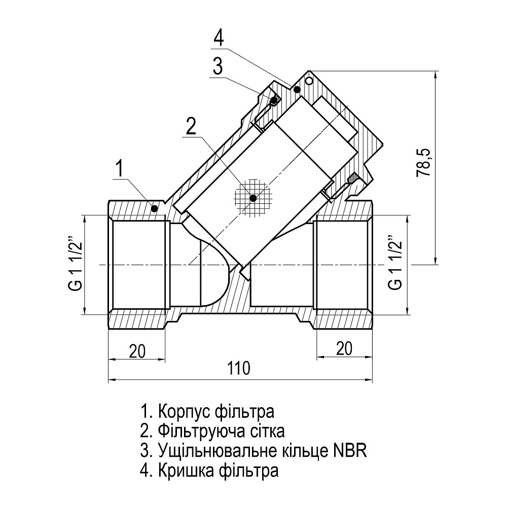 Фільтр грубого очищення SELBA 1 1/2″ SL1512 Луцьк - фото 5