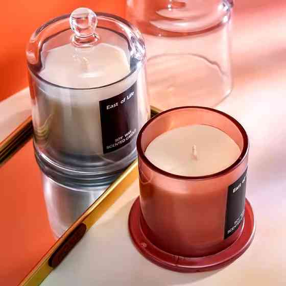 Аромо свеча с лаймом и мандарином в стекляной чаше с крышкой натуральная из соевого воска без красителей Каменец-Подольский