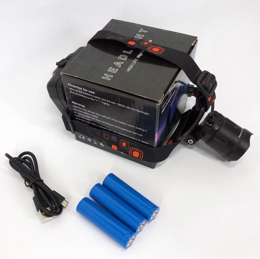 Налобний ліхтар X-Balong, Потужний акумуляторний ліхтарик на голову, Ліхтарик акумуляторний наголовний JR-16 Львів - фото 6