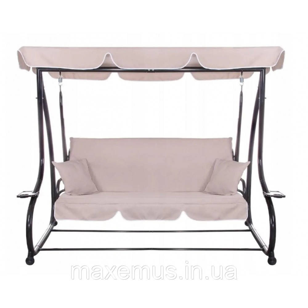 Садовые качели Bonro Garden BW002 раскладная 3-х местная качели для сада и террасы бежевая Мостиська - фото 12