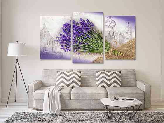 Модульная картина в гостиную / спальню Лаванда Art-617_3 Киев
