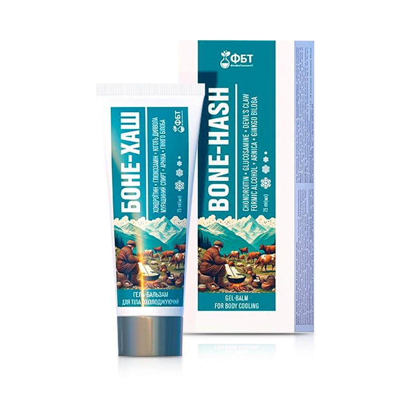 Гель-бальзам ФитоБиоТехнологии Гель-бальзам для тела БОНЕ-ХАШ охлаждающий 75мл Луцк - изображение 2