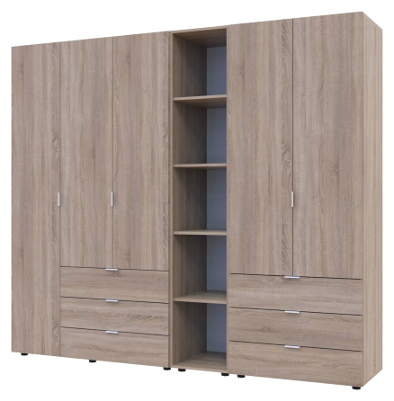 Комплект шкафов для одежды Doros Гелар (3 шт.) 231,9х49,5х203,4 см Дуб сонома (DRS-011160) Львов