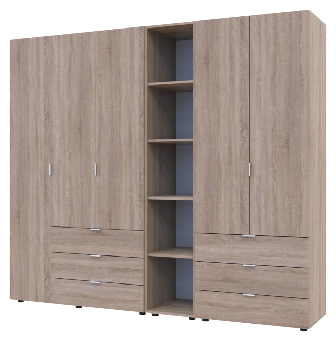 Комплект шкафов для одежды Doros Гелар (3 шт.) 231,9х49,5х203,4 см Дуб сонома (DRS-011160) Львов - изображение 1