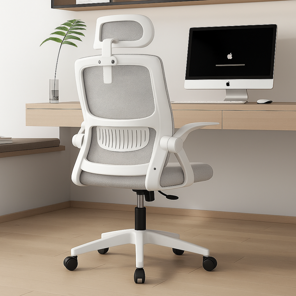 Кресло офисное Diego ErgoFlex сетка бело-серое Киев - изображение 10